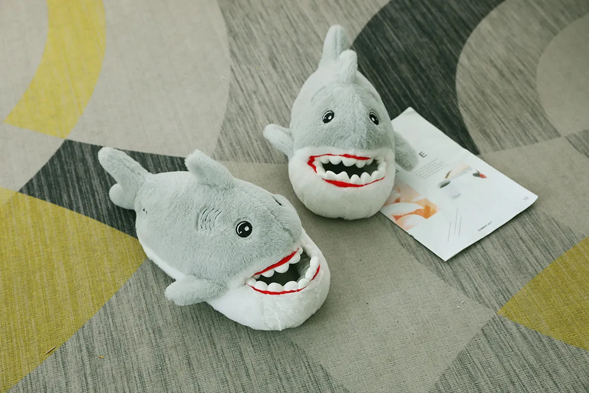 Shark plush shoes