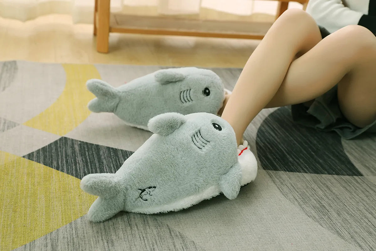 Shark plush shoes