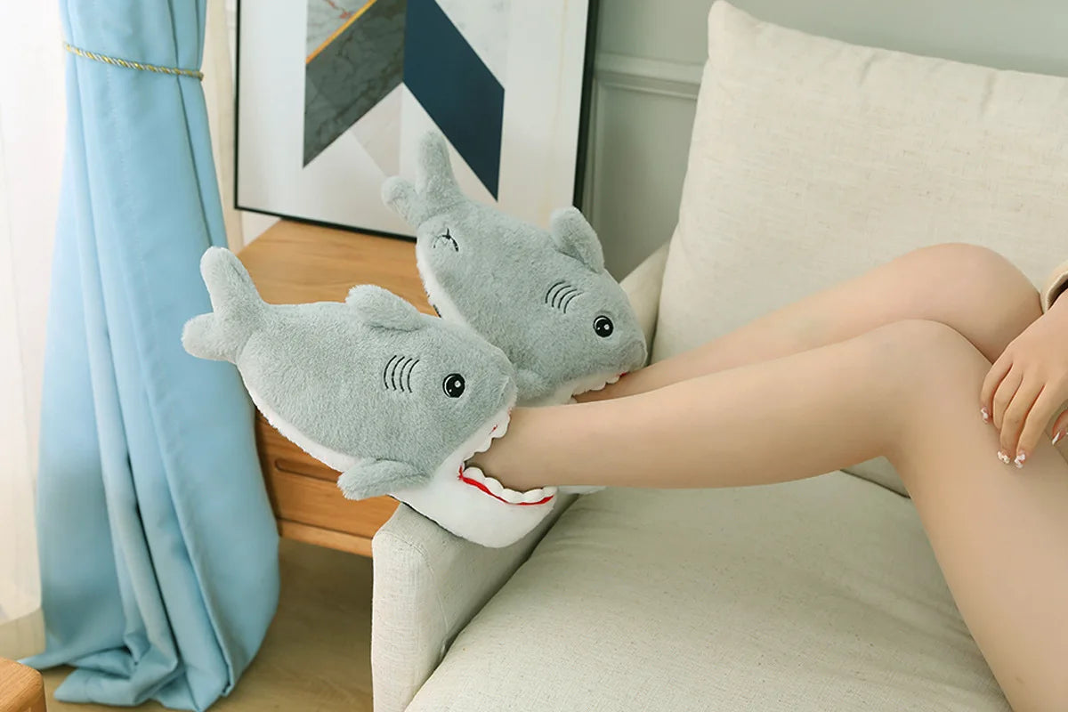 Shark plush shoes