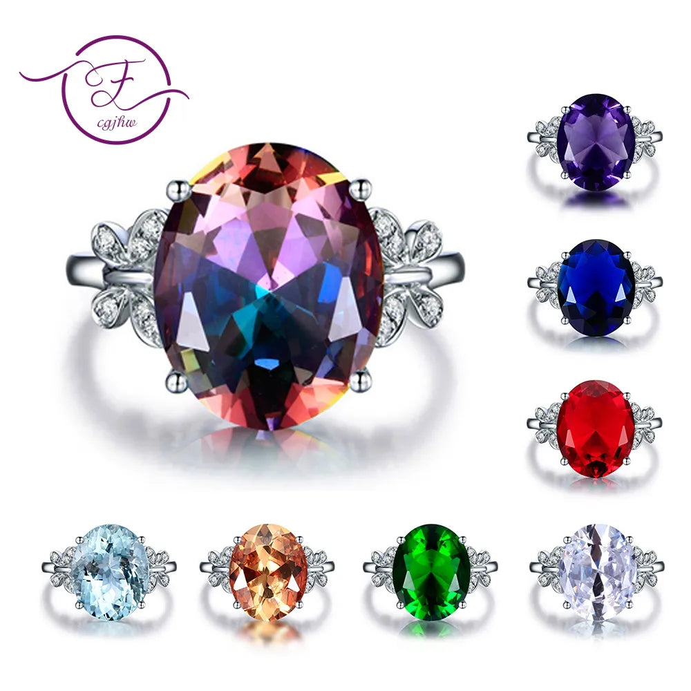 Butterfly Design Colorful Gemstone Rings