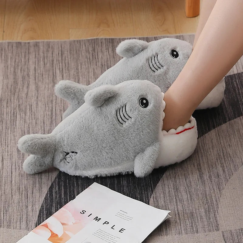 Shark plush shoes