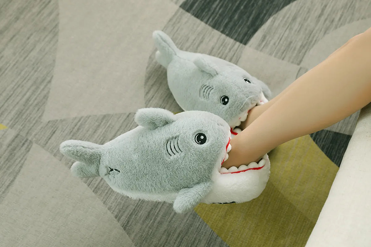 Shark plush shoes