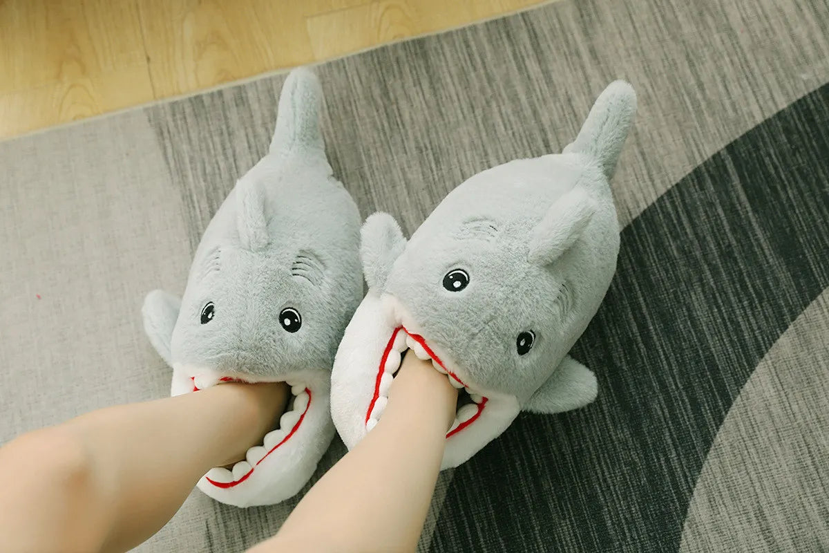 Shark plush shoes