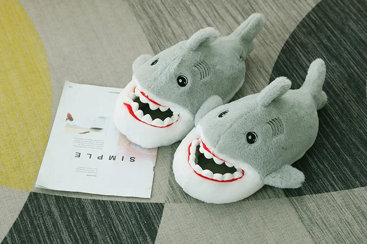 Shark plush shoes