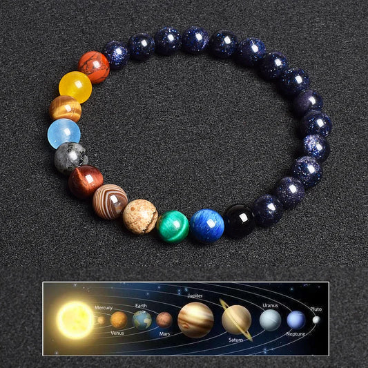 Planets Natural Stone Bead Bracelets