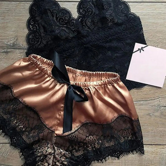 V-Neck Sexy Lace Sleepwear