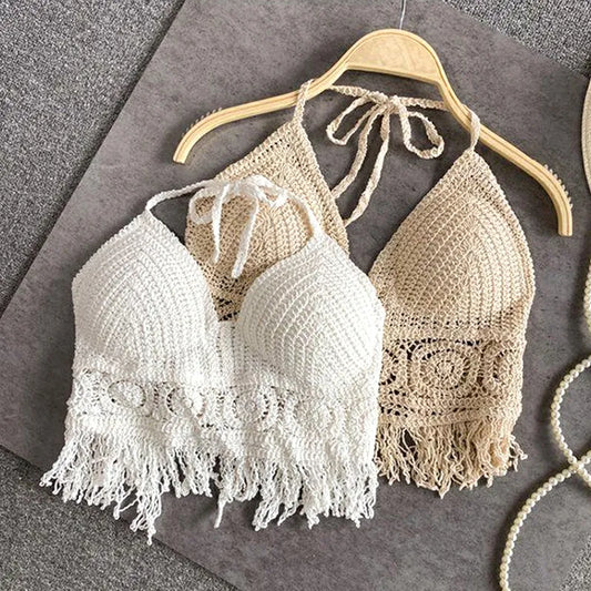 Sexy Boho Beach Crochet Knit Swimsuit Bra