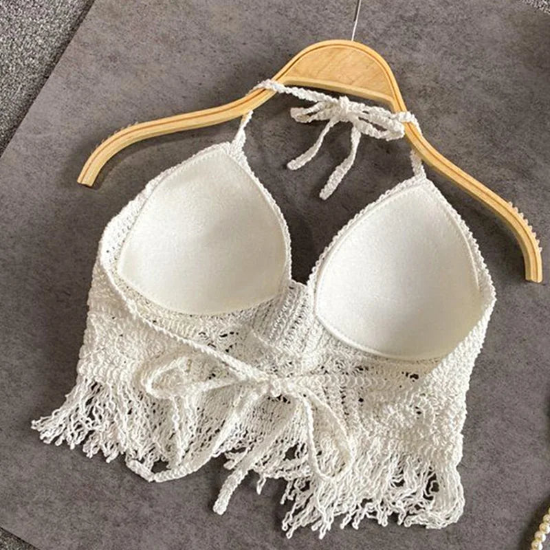 Sexy Boho Beach Crochet Knit Swimsuit Bra