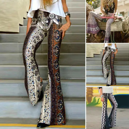 Women Boho Retro Trousers