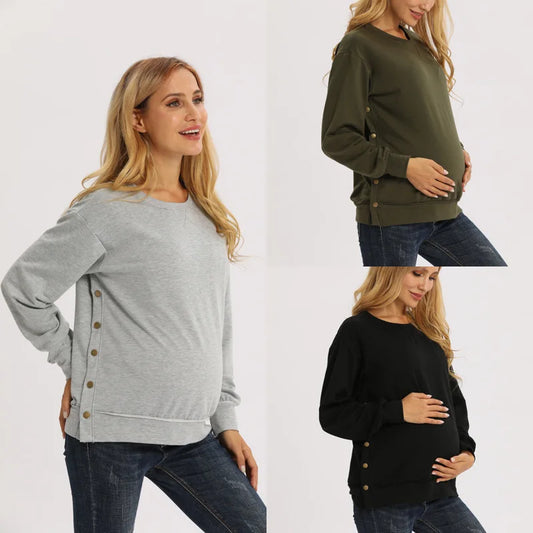 Long-sleeved Loose Solid Sweaters